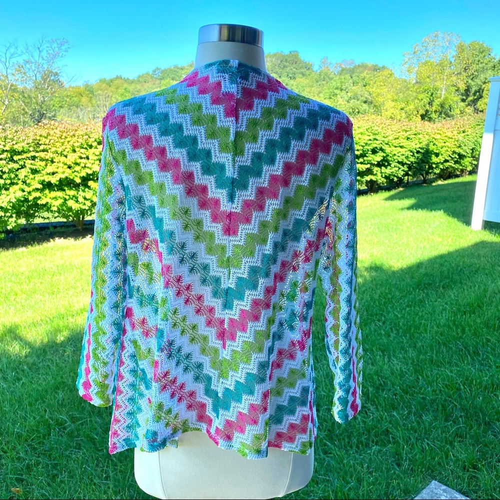 Ruby Rd. Open Front Knit Colorful Cardigan - Picture 10 of 16